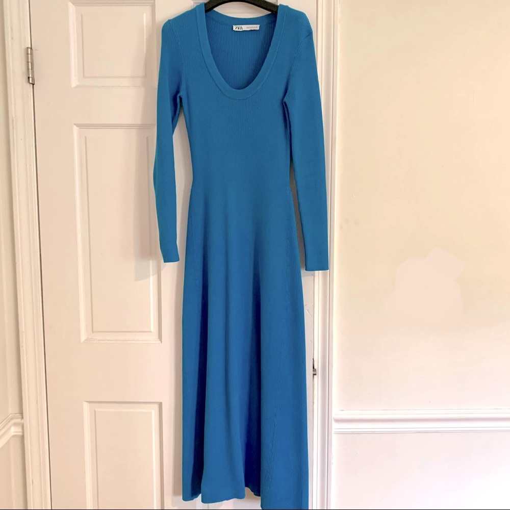 Zara long rib knit dress, Sz. M
